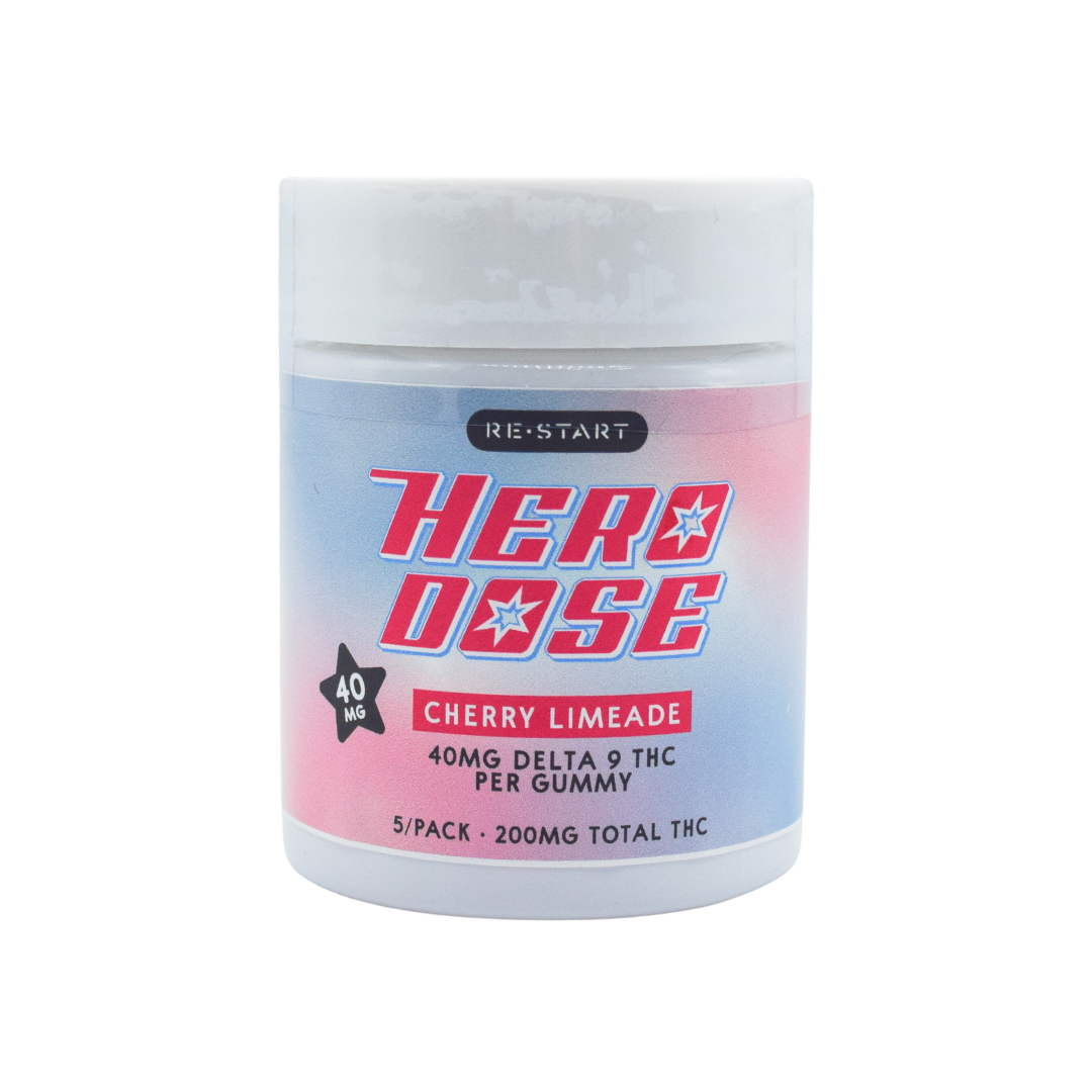Hero Dose Delta 9 THC 40mg Gummies Cherry Limeade / 5ct